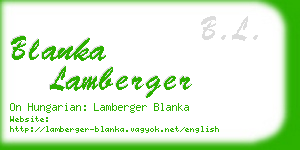 blanka lamberger business card